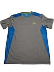 Men's  Two Tone Blue Under Armor Crew Neck 100 % Polyester T Shirt Large (M2)