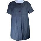 Semantiks Xl Jacket Short Sleeved Top Layer Two Button Top Dark Blue Pleated