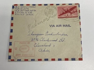 Cover censore usata Stati Uniti C25 esercito APO 980 a Cleveland Ohio - Foto 1 di 2