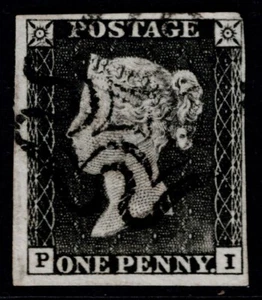 1840 1d Grey-Black Plate 1a PI 4m BLACK CROSS Worn Plate Scarce Cat. £1,100.00 - Picture 1 of 1