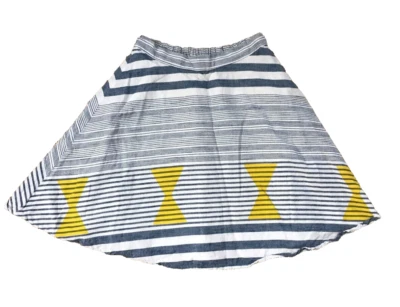 Falda Plenty Tracy Reese Anthropologie Talla S Azul Blanco Amarillo Rayas Geométricas Foto 1 de 4