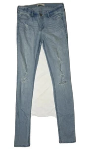 Abercrombie Kids Mid Rise Skinny Jeans Girls Size 16 Light Blue Wash Distressed - Picture 1 of 12