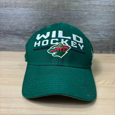 Minnesota Wild Hat Gorra Snapback Verde NHL Hockey Reebok Faceoff Ajustable Foto 1 de 4