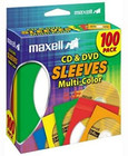 Maxell 190132 CD & DVD Paper Storage Envelope Sleeves with Heavy-Duty Paper and