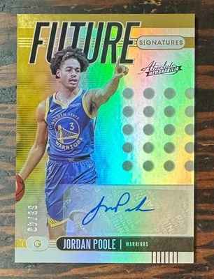 Jordan Poole 2019 Absolute Memorabilia Future Signatures GOLD 4/49 Autograph - Image 1 of 3