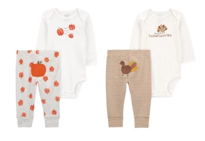 Carter's Child of Mine Baby Unisex First Halloween Thanksgiving Outfits Sz 12 Mo - Picture 1 of 5