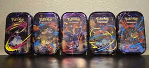 Pokemon TCG Mega Evolutions Mini Tin Complete Art Set of 5 Tins - New & Sealed - Picture 1 of 2