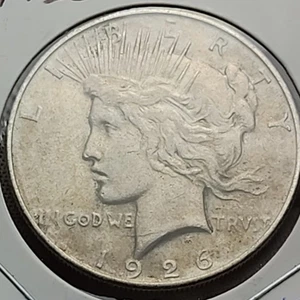 Dólar de plata estadounidense Paz 1926-D - Moneda 90 % plata, acuñada en Denver ~ P-26d - Imagen 1 de 2