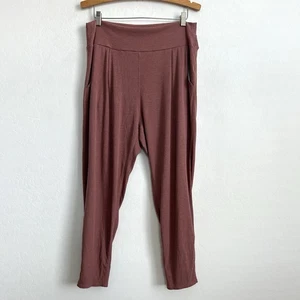 Vuori Pants Women Large Harem Ribbed Knit Modal Blend Yoga Pockets Stretch Pink - Picture 1 of 8