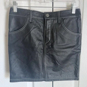 Minifalda Anine Bing negra 100 % cuero talla XS - Imagen 1 de 5