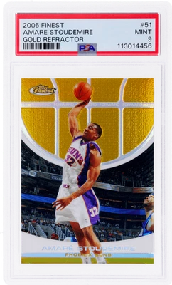 2005 Finest Amar'E Stoudemire Gold Refractor #51 /39 PSA 9 - Image 1 of 2