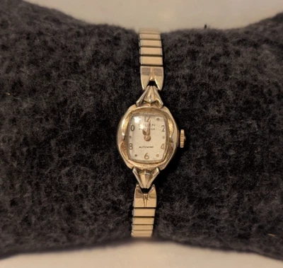Vintage Gruen Precision Autowind Ladies Cocktail Watch 10K White Gold Filled - Image 1 of 4