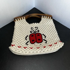 1960s Lady Bug Crochet Bag - Picture 1 of 5