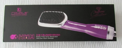 Royale EE. UU. 3 en 1 Cepillo de Secado Estilizador y Desenredador Púrpura Nuevo Caja Abierta Foto 1 de 4