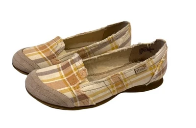 Tela Mary Jane natural plana a cuadros Mudd para mujer talla 9,5 nueva en caja Foto 1 de 4