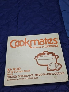 Utensilios de cocina Cookmates de Corning 10 pulgadas Sartén cubierta blanca KA-SK-10 - Imagen 1 de 4