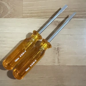 VACO 3/16” Flat Slotted Screwdriver A316-3 Amber Handle 6.5” Lot Vintage NEW - Picture 1 of 4
