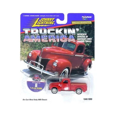 Johnny Lightning Truckin' America 1940 Ford Truck Red Collector No 8 1997 - Image 1 of 2