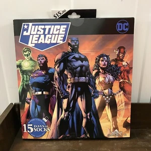 DC Justice League Mens 15 Days of Socks Collection - New men's size 6-12 Holiday - Picture 1 of 7