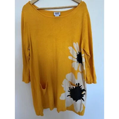 Túnica/top Monroe and Main para mujer amarillo soleado estampado floral -1X Foto 1 de 4