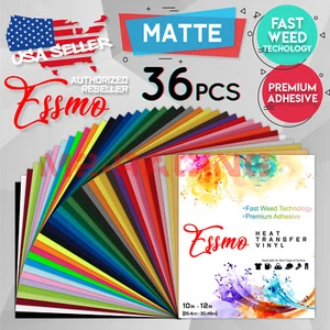 36 Colors 36pcs Heat Transfer Vinyl 12" x 10" Sheets T-Shirt HTV Iron On Bundle - Picture 1 of 7