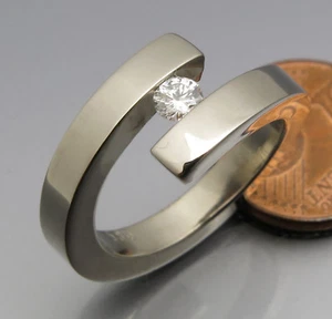 DISEÑO MADURO - ANILLO DE TENSIÓN DE ORFEBRERÍA PROPIA - ORO BLANCO 585 - Imagen 1 de 12