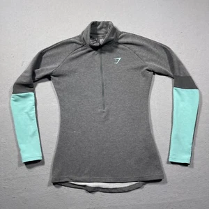 Gymshark Jacket Womens Small Grey 1/2 Zip Fitted Active Pullover Training - Picture 1 of 10