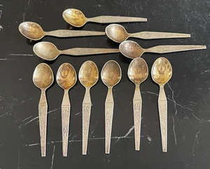 Antique Set of 11 Russian 875 Silver Hallmark Teaspoons 150 Grams - Picture 1 of 5