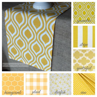 Yellow Table Runner Spring Easter Home Decor Table Centerpiece Dining Linens - Image 1 of 4