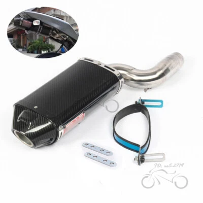 Silenciador de carbono deslizable tubo de enlace de escape para Kawasaki Ninja ZX6R ZX636 2004-2008 Foto 1 de 4