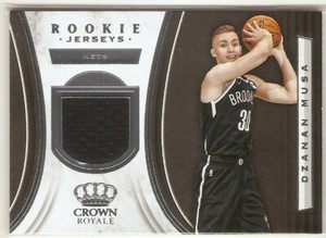 DZANAN MUSA ROOKIE JERSEYS 2018-19 CROWN ROYALE RJ-DMU BROOKLYN NETS