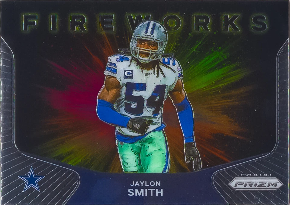 Jaylon Smith 2020 Panini Prizm Football Fireworks Insert Chrome Card #25 Cowboys - Image 1 of 2