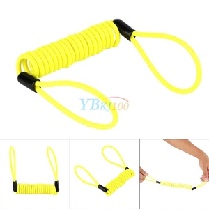 Motorcycle 120cm Safety Lanyard Spring Coil Wire Disc Brake Lock Reminder Cable - Picture 1 of 7