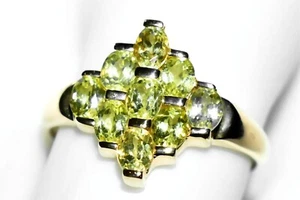 Chrysoberyl Gold Ring Solid 14k Yellow Gold Ring Natural Genuine Chrysoberyl R/9 - Picture 1 of 12