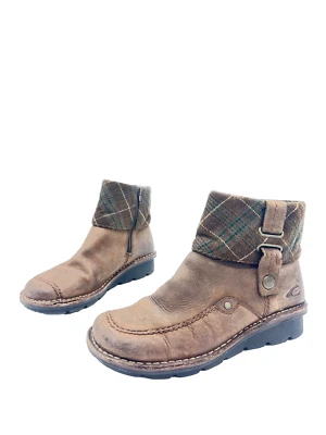 Camel Active Botas De Cuero Marrón Para Mujeres T.38 US.6 UK.4,5 - Imagen 1 de 4