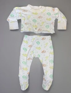 Vintage 1960s Toddler Flannel Pajama Set Safari Animal Themed Size 2 Cotton - Picture 1 of 12