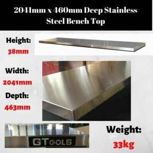 2M Bench Top Garage Workshop Warehouse Workbench Stainless Steel Benchtop-GST204 - Picture 1 of 12