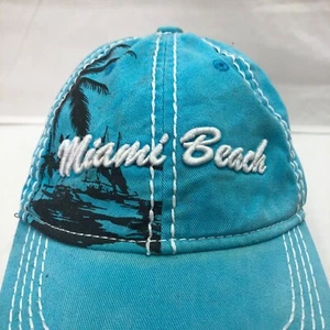 MIAMI BEACH FL BORDADO LOGO HOMBRE AZUL AJUSTABLE CORREA GORRA SOMBRERO - Imagen 1 de 8