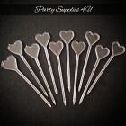 10pk Reusable Clear Love Heart Party Picks Cocktail stick/BBQ/Birthday/Valentine