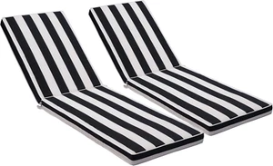 2 Pcs Set Outdoor Lounge Chair Cushions Patio Chaise Lounge Cushions Furniture - Picture 1 of 8