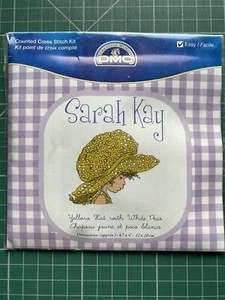 Kreuzstich-Set Sarah Kay gelbe Mütze/weiße Erbsentabelle 14 kt Aida Faden Nadel - Bild 1 von 2