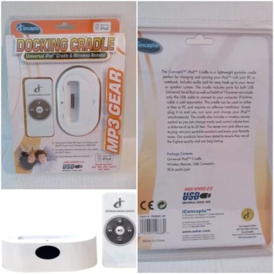 NEW iConcepts Universal Docking Cradle & Wireless Remote for iPod (19688C-IP) - Image 1 of 4