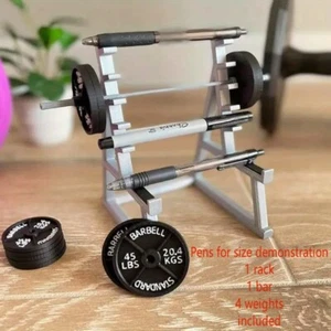Barbell, pesas y estante en cuclillas para casa de muñecas escala 1:12 - ENVÍO RÁPIDO DE EE. UU. - Imagen 1 de 4