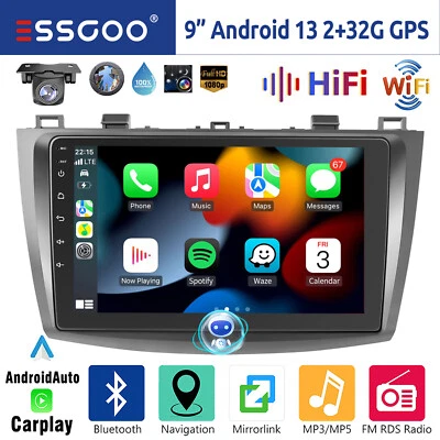 Für Mazda 3 2010-2013 32G Android 13 CarPlay Autoradio GPS Navi WIFI BT HIFI KAM - Bild 1 von 4