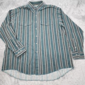 Camisa Wrangler Para Hombres XL 17.5 35 Rayas Verdes Western Colas X Largas Vaquero Rodeo - Imagen 1 de 12