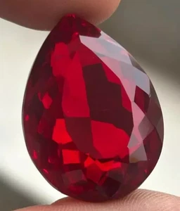 AAA+ Large Mozambique Red Ruby 74.40 Ct. Pear Cut Loose Gemstone Gift for Women - Picture 1 of 6