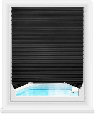 Paquete de 6 cortinas oscuras para ventanas, 100 % sombreado inalámbrico filtro de luz plisado... Foto 1 de 4