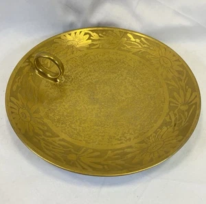 Epiag Royal Czechoslovakia Gold 7.5” Lusterware Embossed Plate Beautiful Shape - Picture 1 of 6