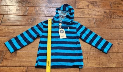 Hatley Kids Size 5 Towel Cover Up NWT Blue Stripes Pullover Hooded (Z17) - Image 1 of 4
