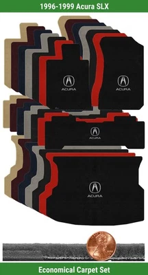 Juego de alfombrillas Velourtex personalizadas para Acura SLX 1996-1999 con logotipo (4 piezas) #4A Foto 1 de 4